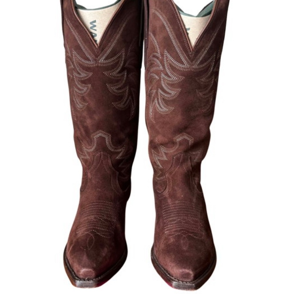 Tecovas Annie Coffee Deerskin Roughout size 7.5. Limited Edition!